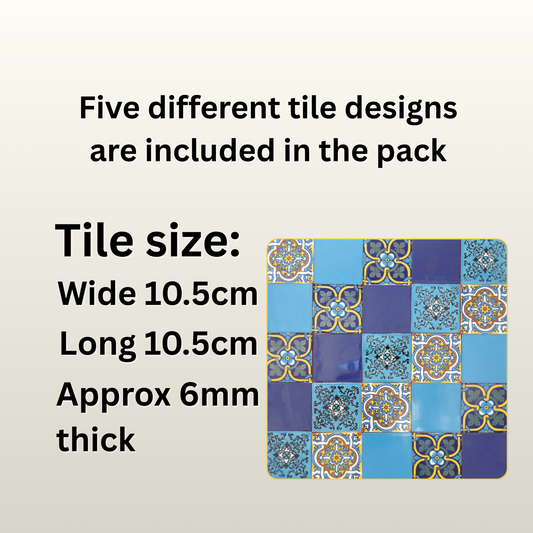 "Azul Brillante" Tile Collection - 25 x 10.5cm Handmade Tiles