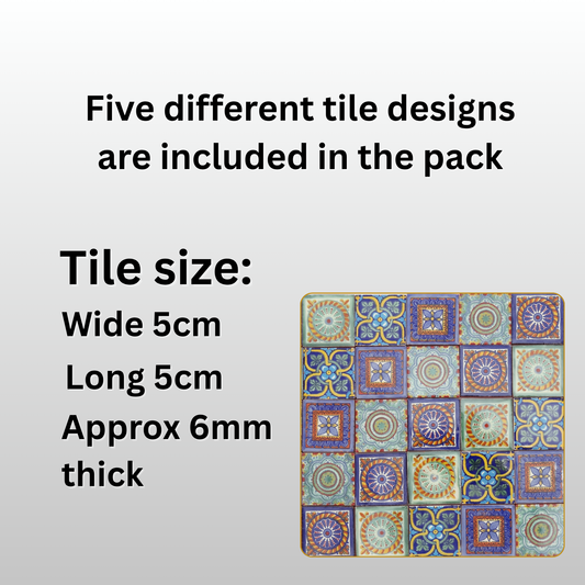 "Hermosos Patrones" Tile Collection - 50 x 5cm Handmade Tiles