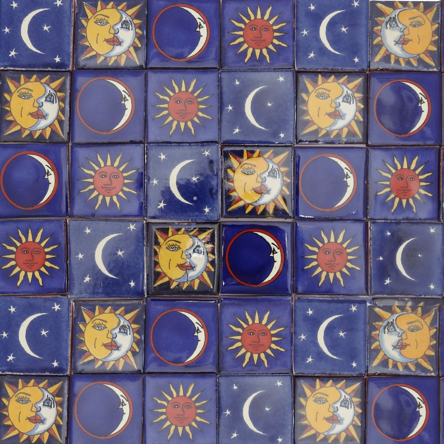 "Sol y Luna" Tile Collection - 50 x 5cm Assorted Talavera Mexican Handmade Tiles