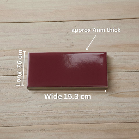 Deep Red Brick Shape Tile (6x3 inch)