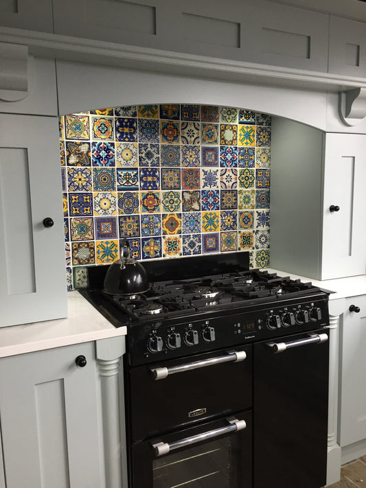 "Aleatorio" Tile Collection - 36 x 10.5cm Assorted Talavera Mexican Handmade Tiles