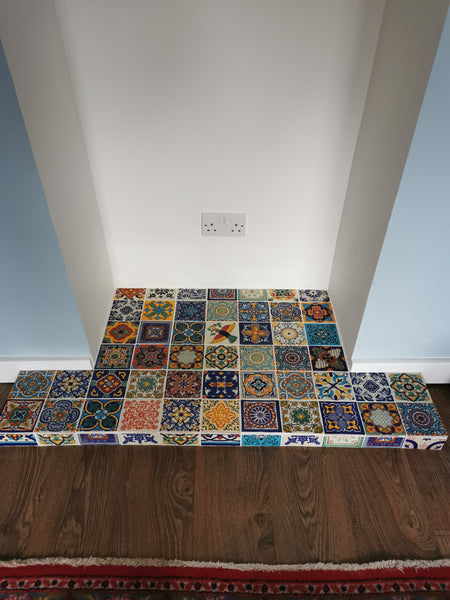 "Aleatorio" Tile Collection - 36 x 10.5cm Assorted Talavera Mexican Handmade Tiles