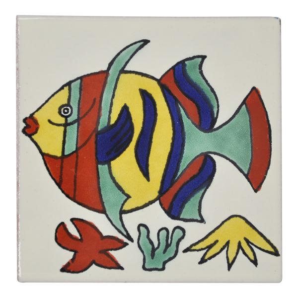"Peces Tranquilo" Tile Collection - 25 x 10.5cm Assorted Talavera Mexican Handmade Tiles