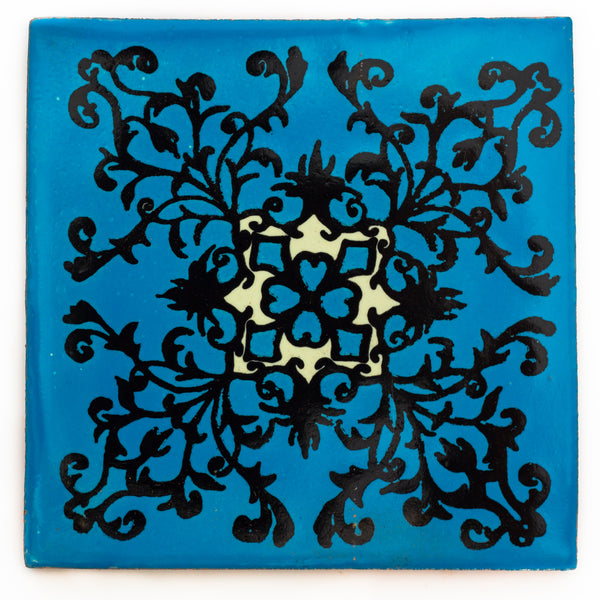 "Azul Brillante" Tile Collection - 25 x 10.5cm Assorted Talavera Mexican Handmade Tiles