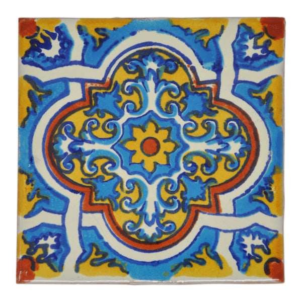 "Azul Brillante" Tile Collection - 25 x 10.5cm Assorted Talavera Mexican Handmade Tiles