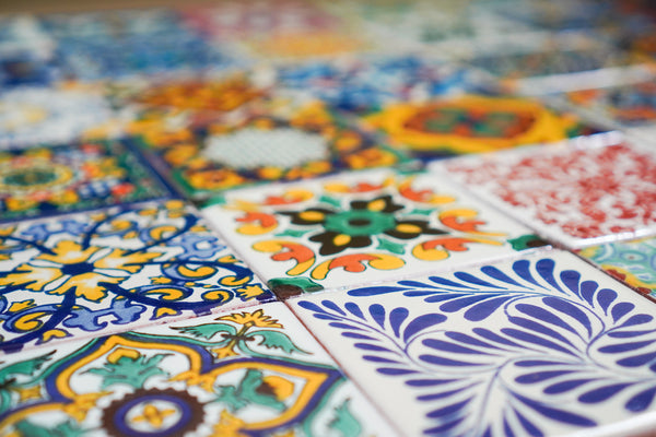 "Aleatorio" Tile Collection - 36 x 10.5cm Assorted Talavera Mexican Handmade Tiles