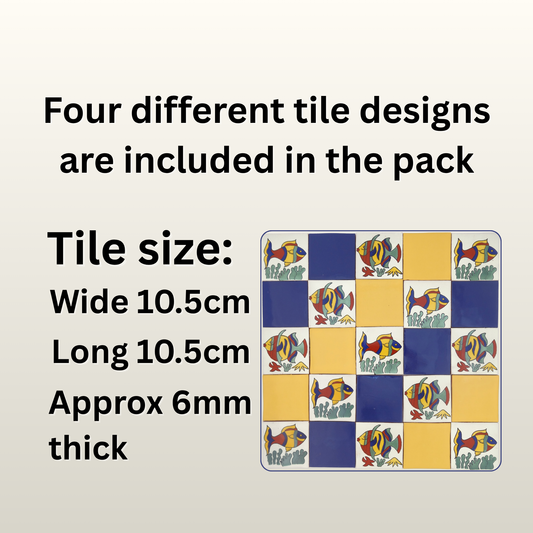 "Peces Tranquilo" Tile Collection - 25 x 10.5cm Handmade Tiles