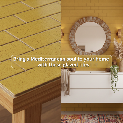 Honey Mustard Brick Shape Tile (6x3 inch)