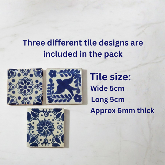 "Azul y Blanco" Tile Collection - 50 x 5cm Handmade Tiles