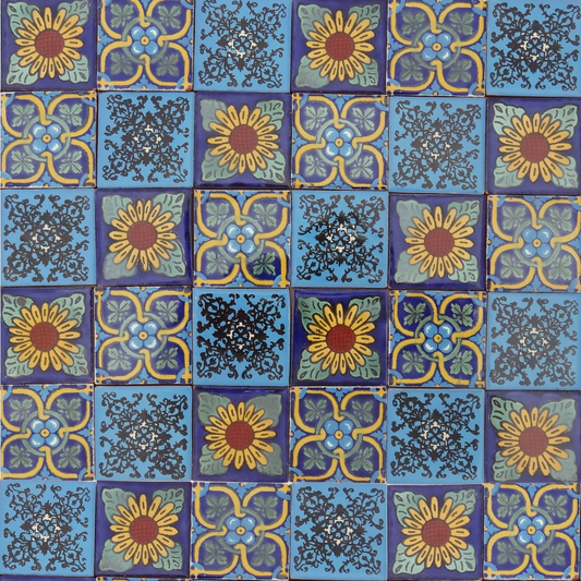 "Blue Tones" Tile Collection - 50 x 5cm Handmade Tiles