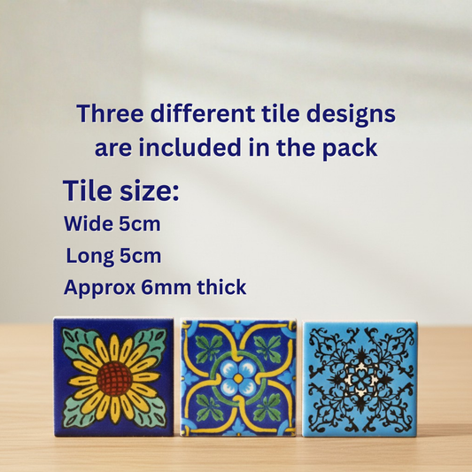 "Blue Tones" Tile Collection - 50 x 5cm Handmade Tiles