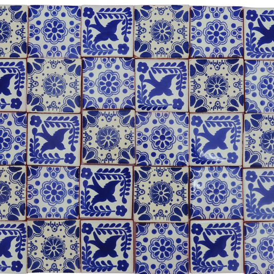 "Azul y Blanco" Tile Collection - 50 x 5cm Handmade Tiles