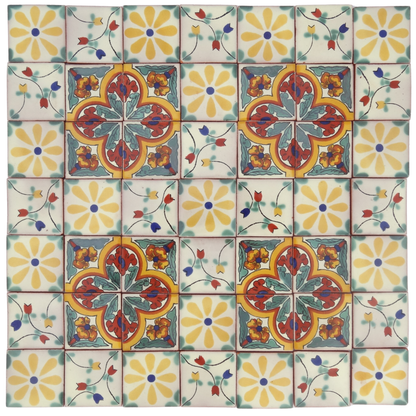 "Los Florals" Tile Collection - 50 x 5cm Handmade Tiles
