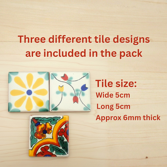 "Los Florals" Tile Collection - 50 x 5cm Handmade Tiles