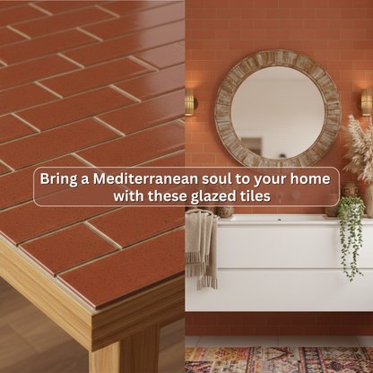 Deep Clay Brick Shape Tile (6x3 inch)