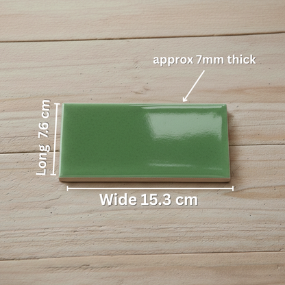 Misty Green Brick Shape Tile (6x3 inch)
