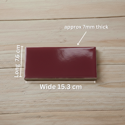 Deep Red Brick Shape Tile (6x3 inch)