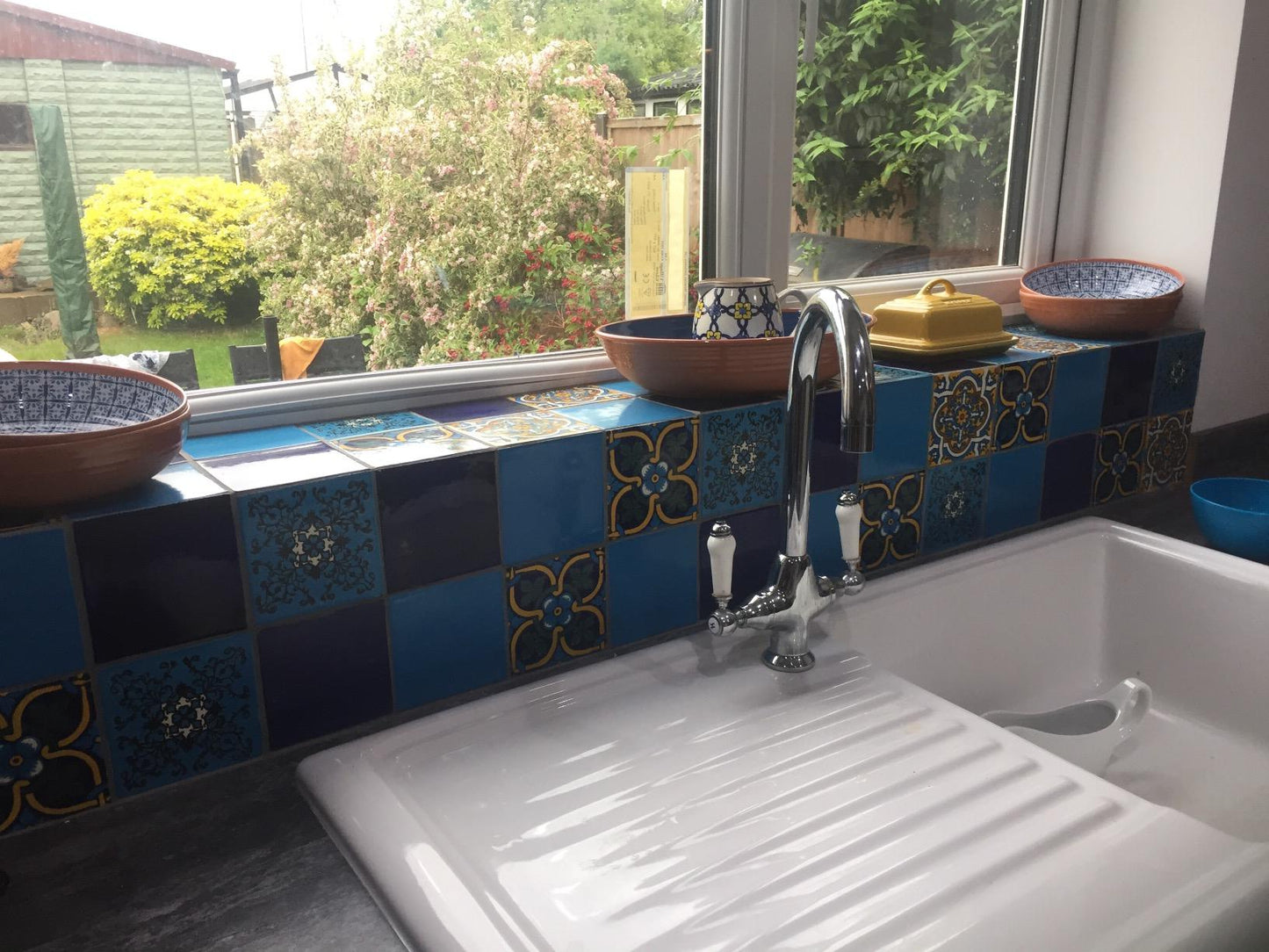 "Azul Brillante" Tile Collection - 25 x 10.5cm Assorted Talavera Mexican Handmade Tiles