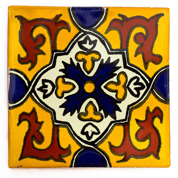 "El Cuadrángulo" Tile Collection - 50 x 5cm Assorted Talavera Mexican Handmade Tiles