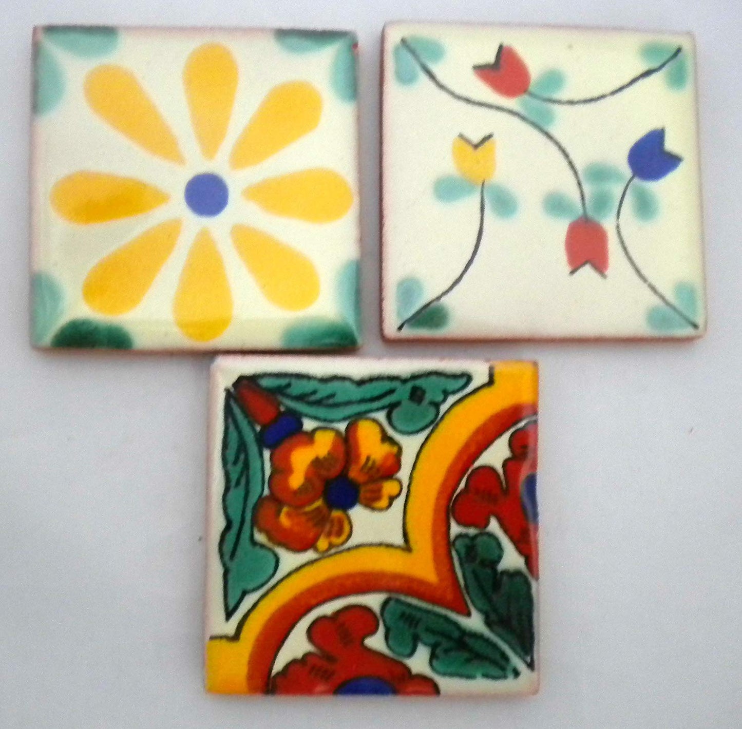 "Los Florals" Tile Collection - 50 x 5cm Assorted Talavera Mexican Handmade Tiles