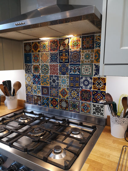 "Aleatorio" Tile Collection - 36 x 10.5cm Assorted Talavera Mexican Handmade Tiles