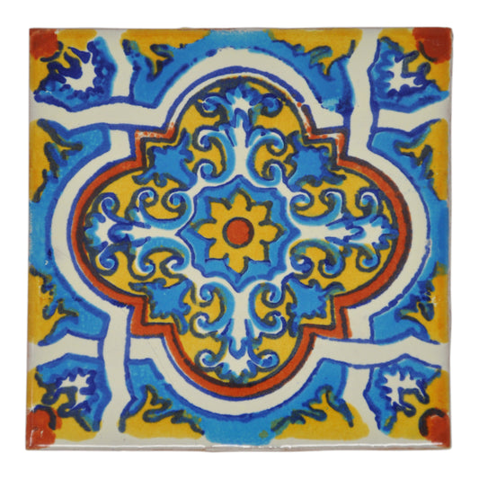 "Azul Brillante" Tile Collection - 25 x 10.5cm Assorted Talavera Mexican Handmade Tiles