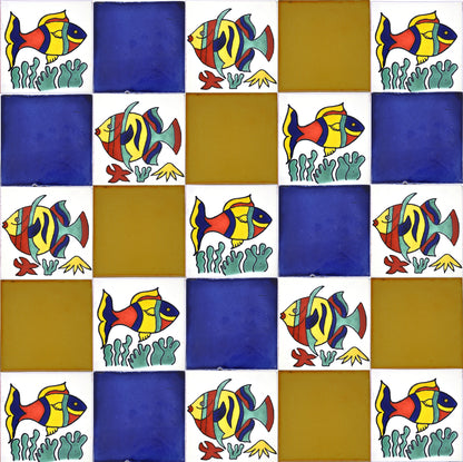 "Peces Tranquilo" Tile Collection - 25 x 10.5cm Handmade Tiles