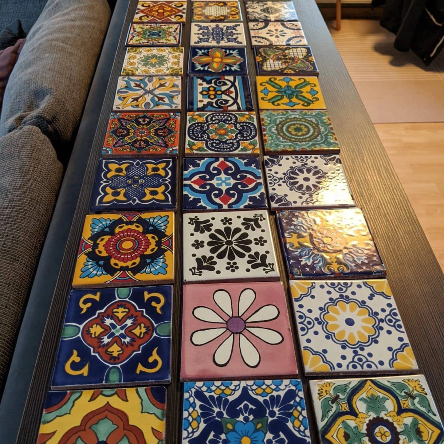 "Aleatorio" Tile Collection - 36 x 10.5cm Assorted Talavera Mexican Handmade Tiles